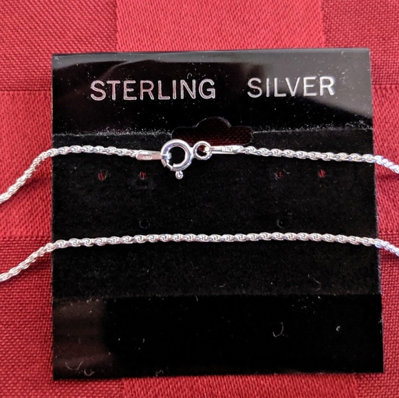 16" Solid Sterling Silver Rope Chain - Picture 4 of 4
